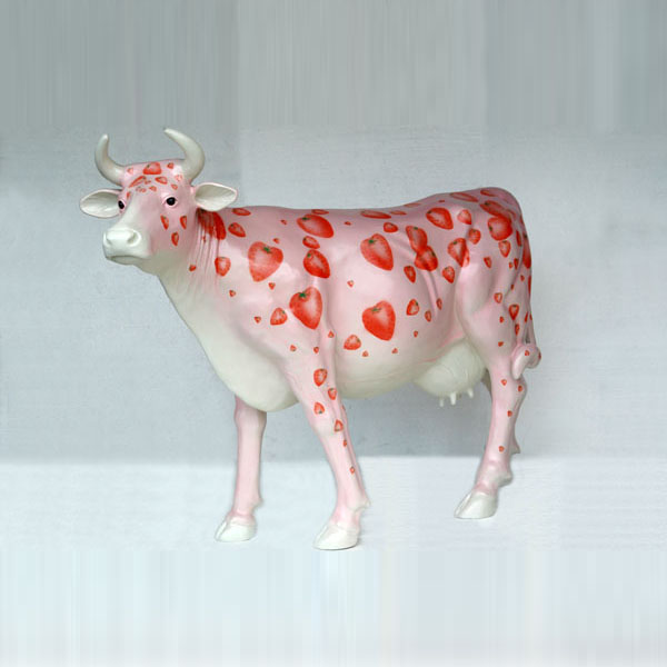 Strawberries and Cream Cow (with or without Horns) - Click Image to Close