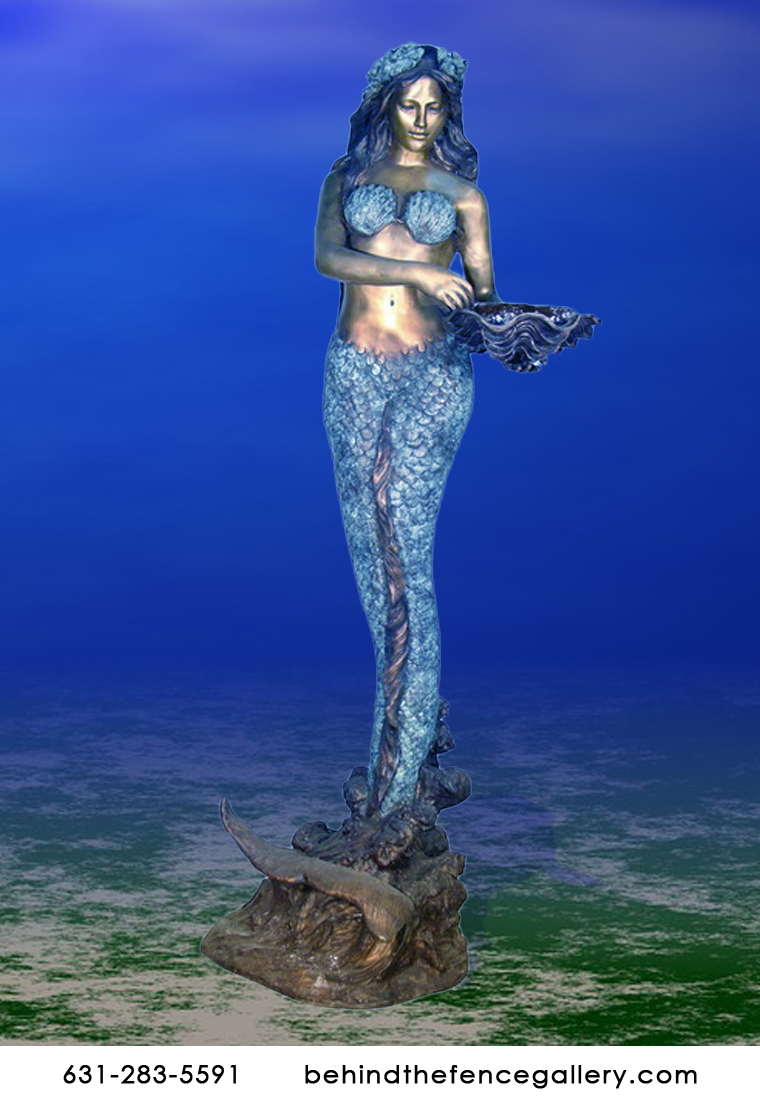 Bronze Mermaid with Shell