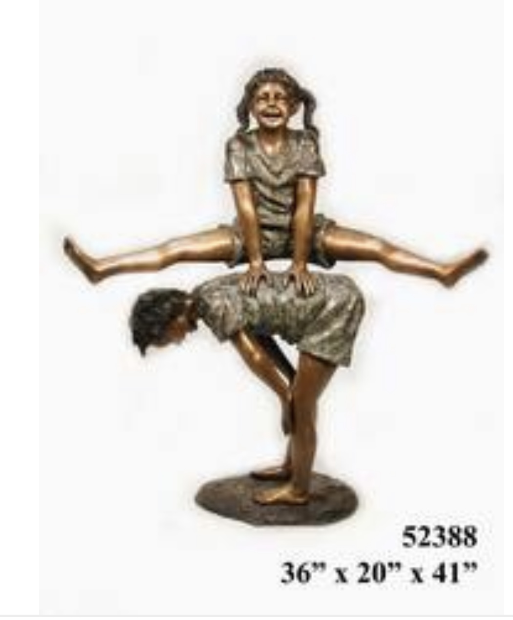 Bronze Kids Playing Leapfrog Statue - Click Image to Close