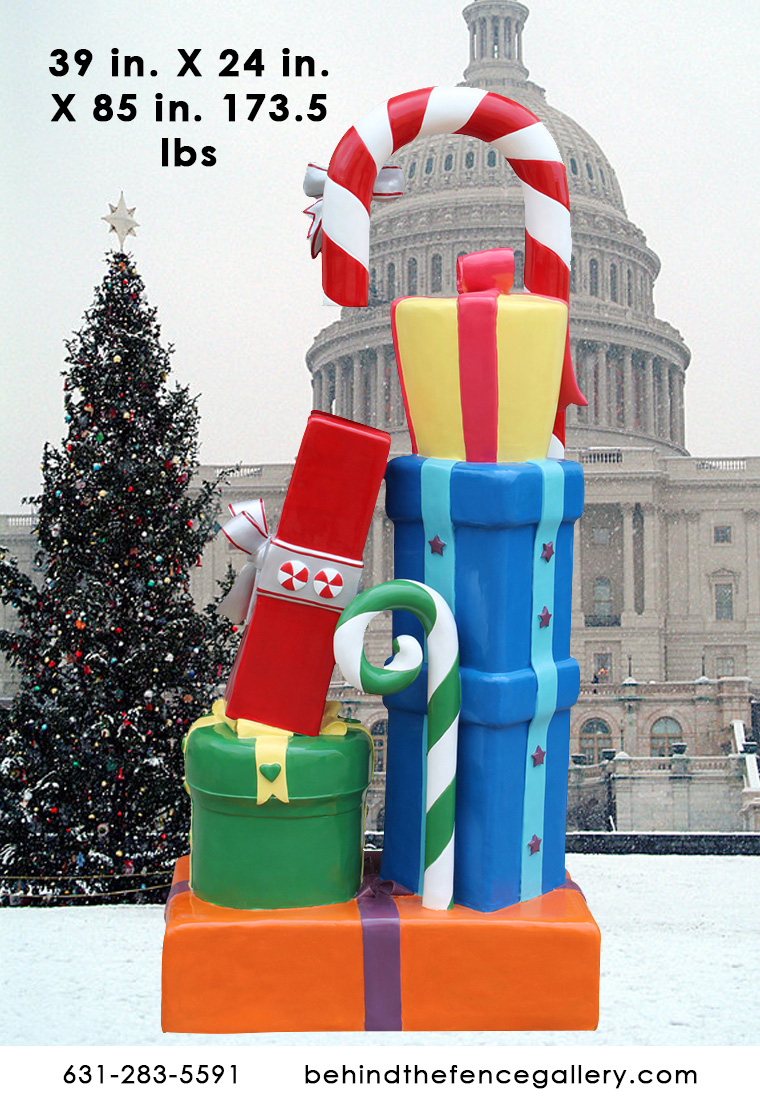 Stalked Gifts with Jumbo Candy Cane