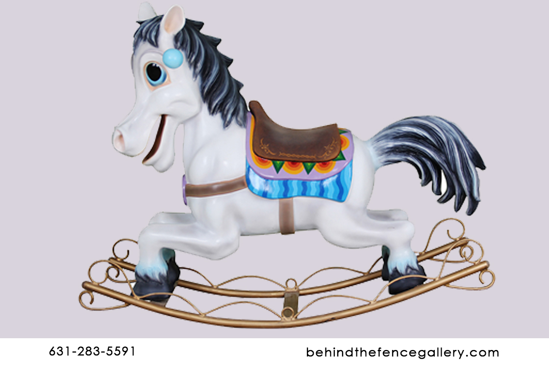 (image for) Cartoon White Rocking Horse Statue