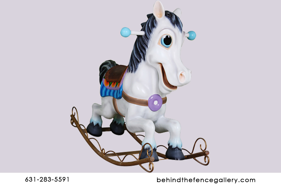 (image for) Cartoon White Rocking Horse Statue