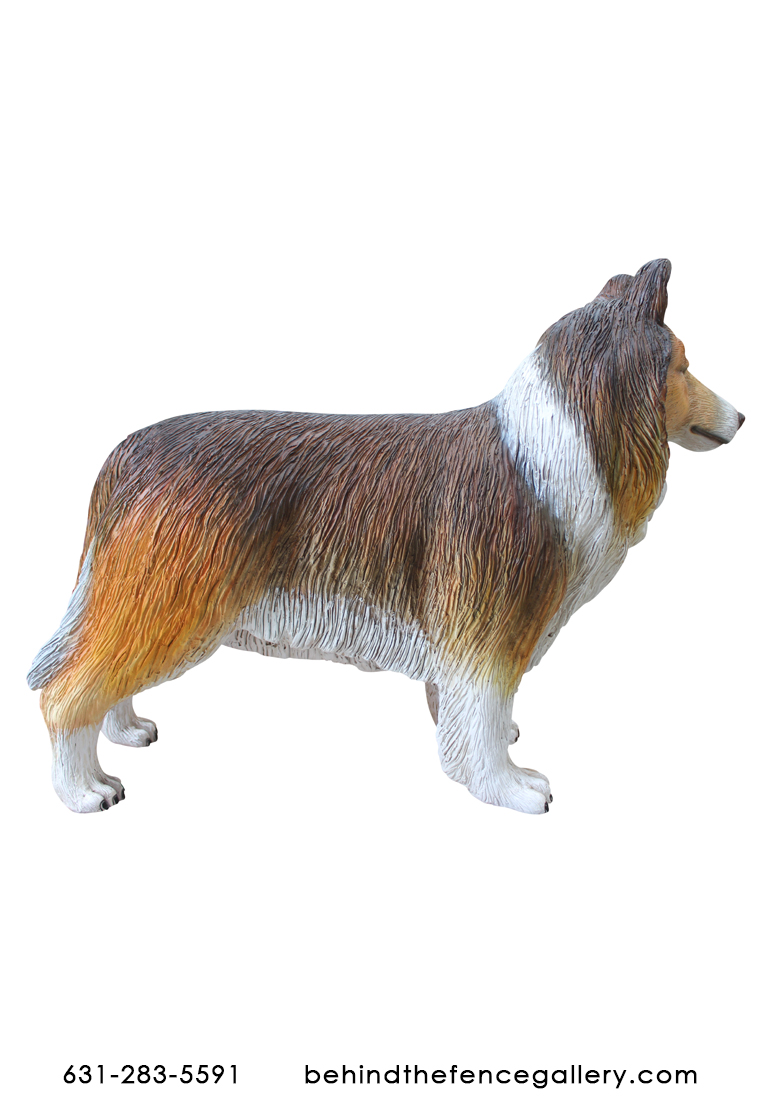 (image for) Life Size Rough Collie Dog Statue