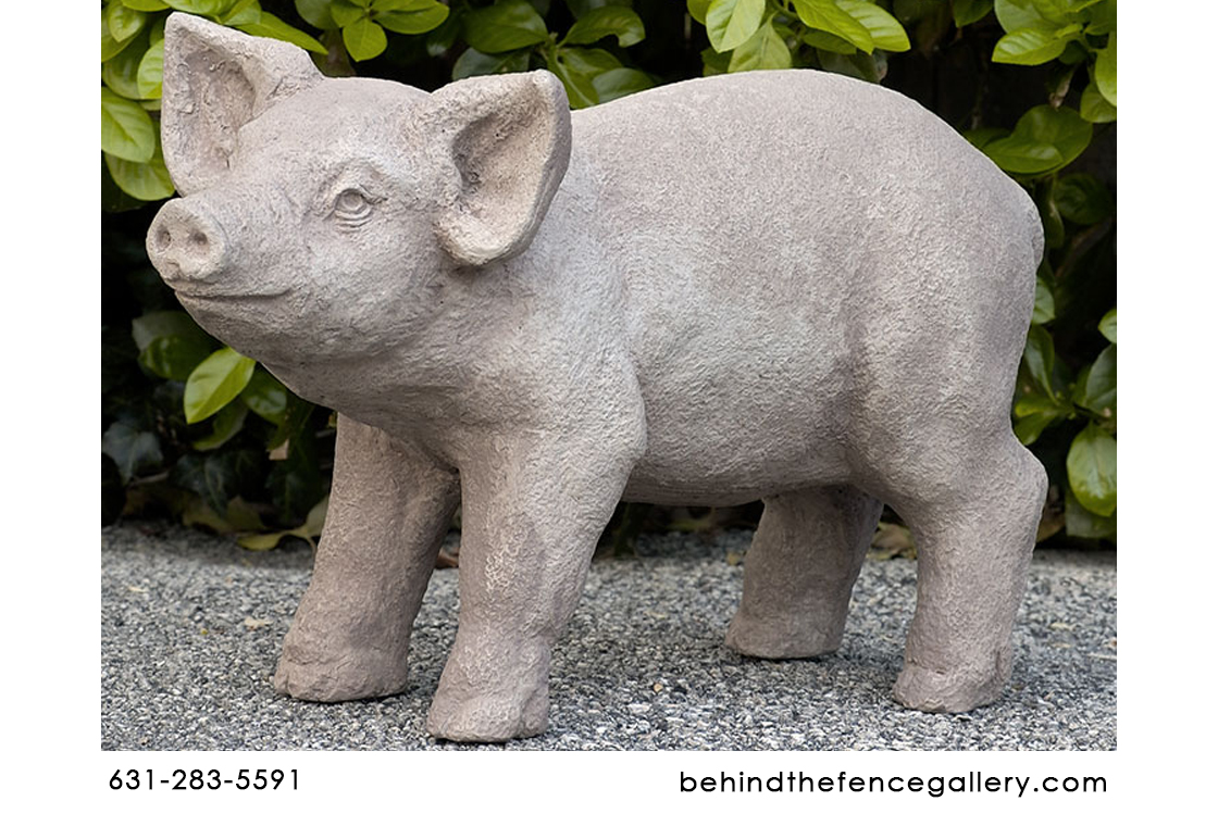 Curly Pig Cast Stone Statue