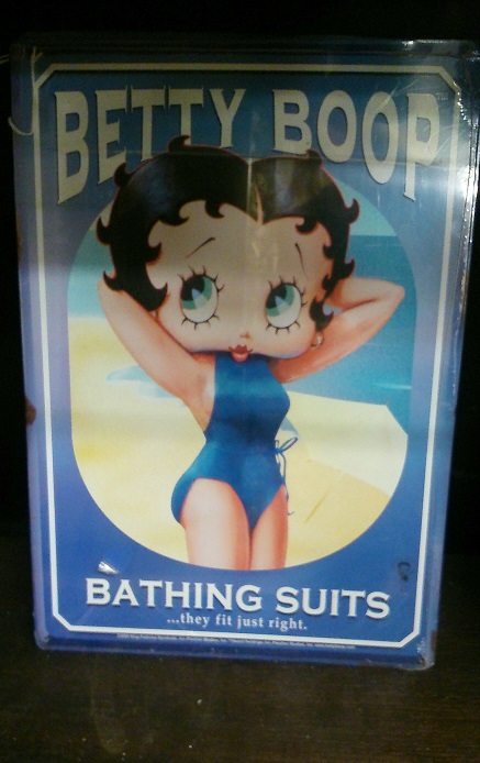 Tin Sign Betty Boop Bathing Suit