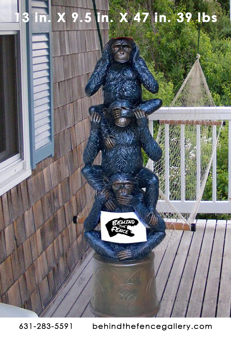 Hear No Speak No See No Evil Monkey Stacked Statue