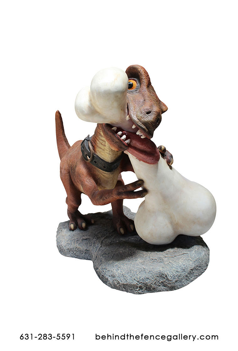 Dinodog with Bone Statue