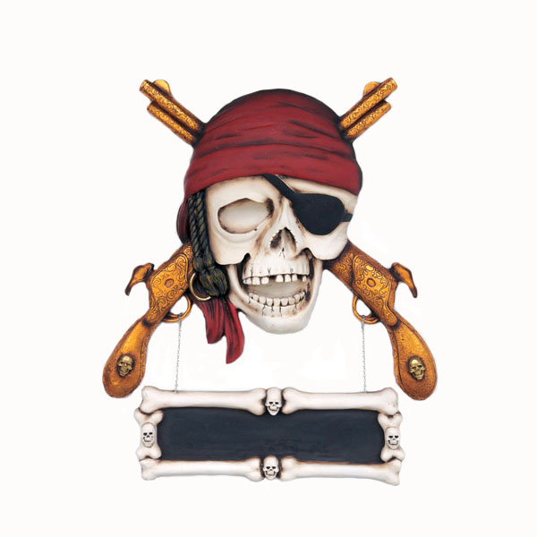 Pirate Skull with Guns Wall Decor