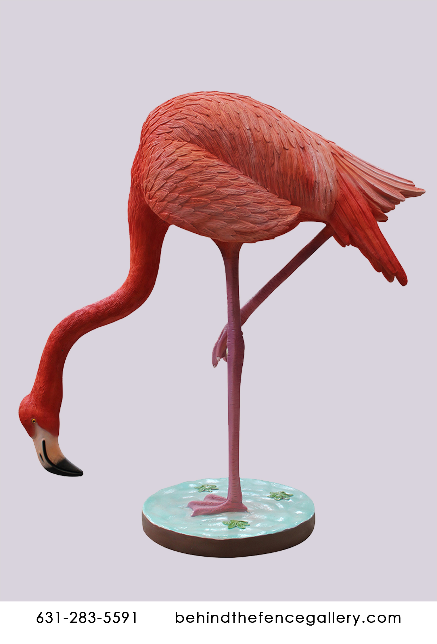 (image for) Flamingo Head Down on Base Statue