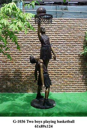 Bronze Two Boys playing Basketball