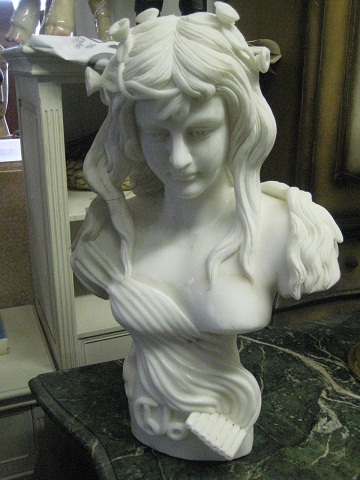 Marble Bust of Girl - Click Image to Close