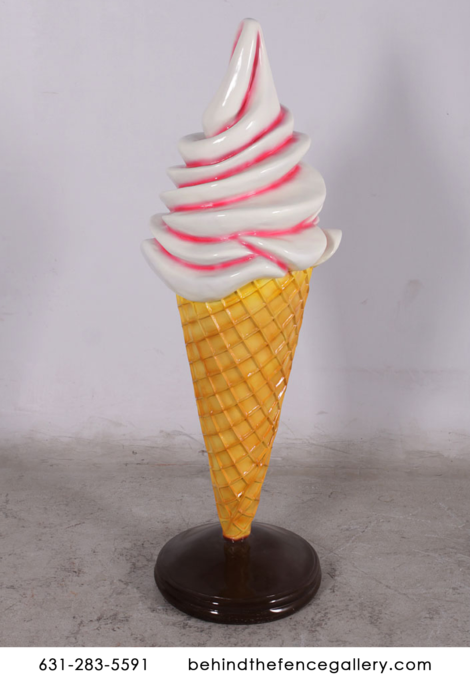 Soft Serve Vanilla Ice Cream Twist Cone on Base Statue