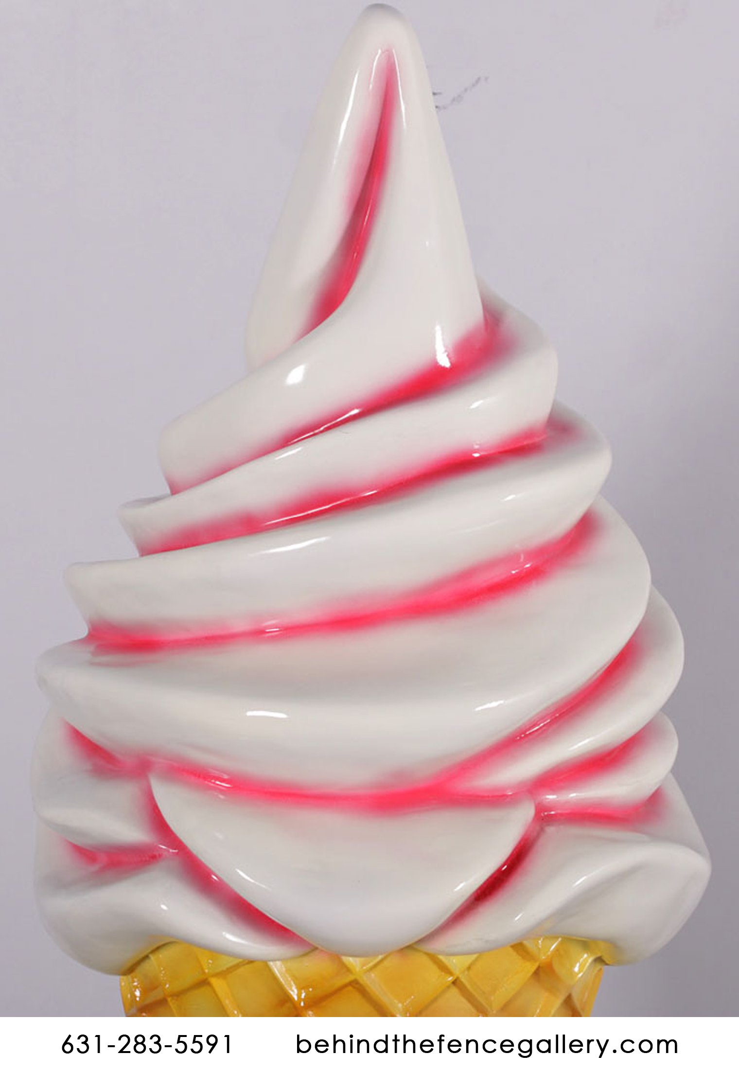 Soft Serve Vanilla Ice Cream Twist Cone on Base Statue