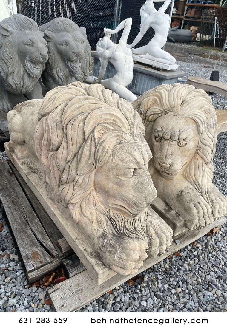 Liquidation Tan Stone Gate Guard Lions