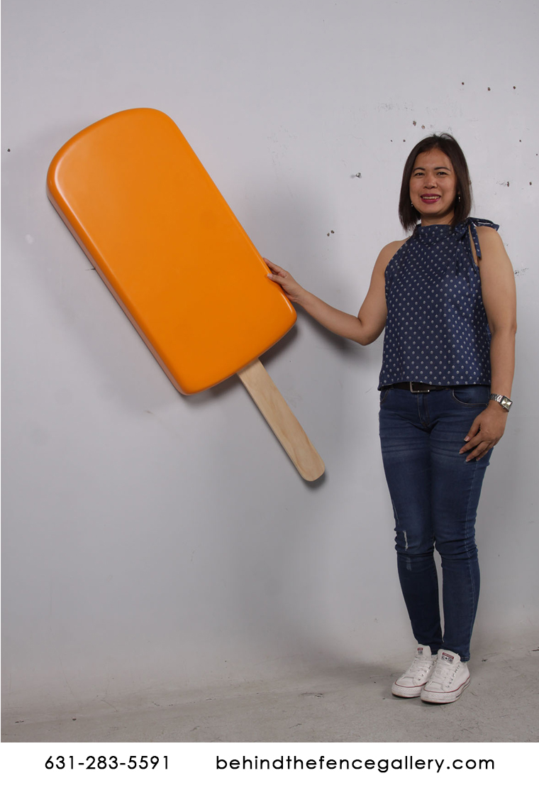 Giant Wall Hanging Orange Ice Cream Popsicle Statue - Click Image to Close