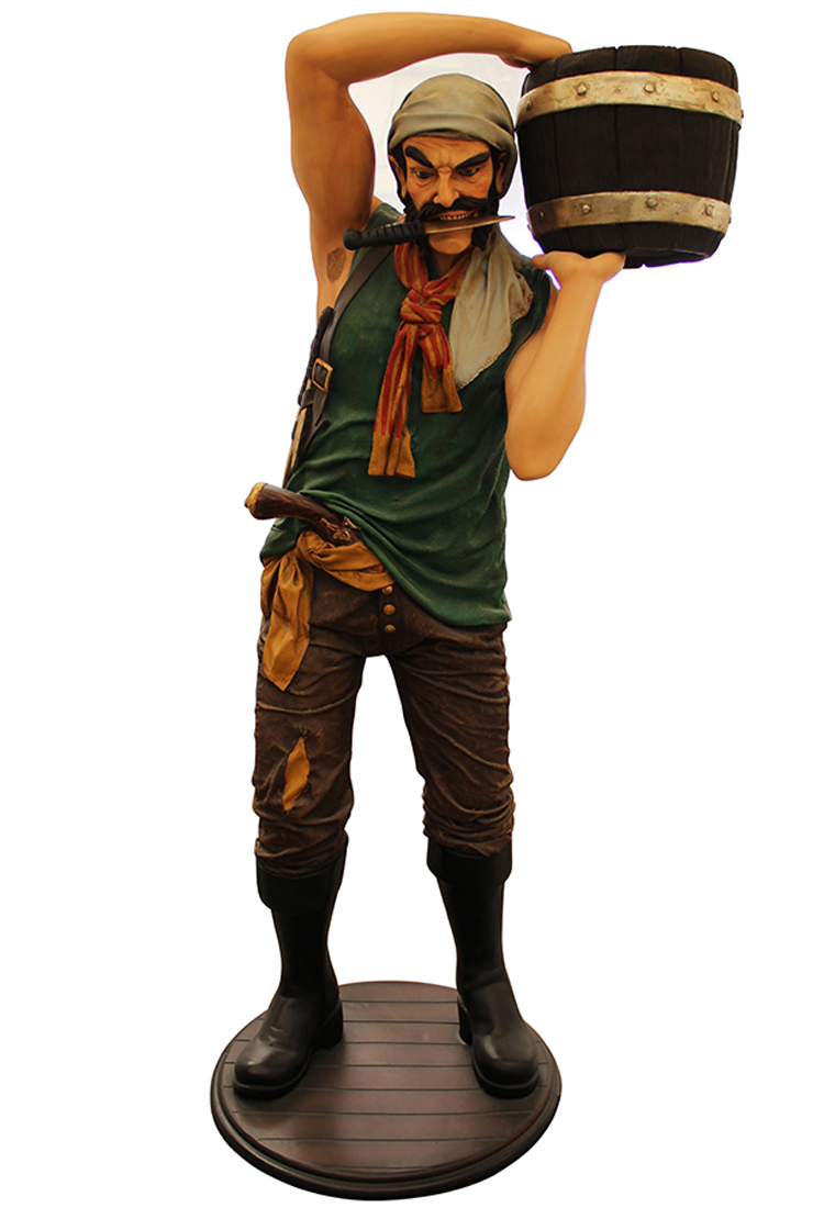 PIRATE WITH BARREL STATUE TYPE B