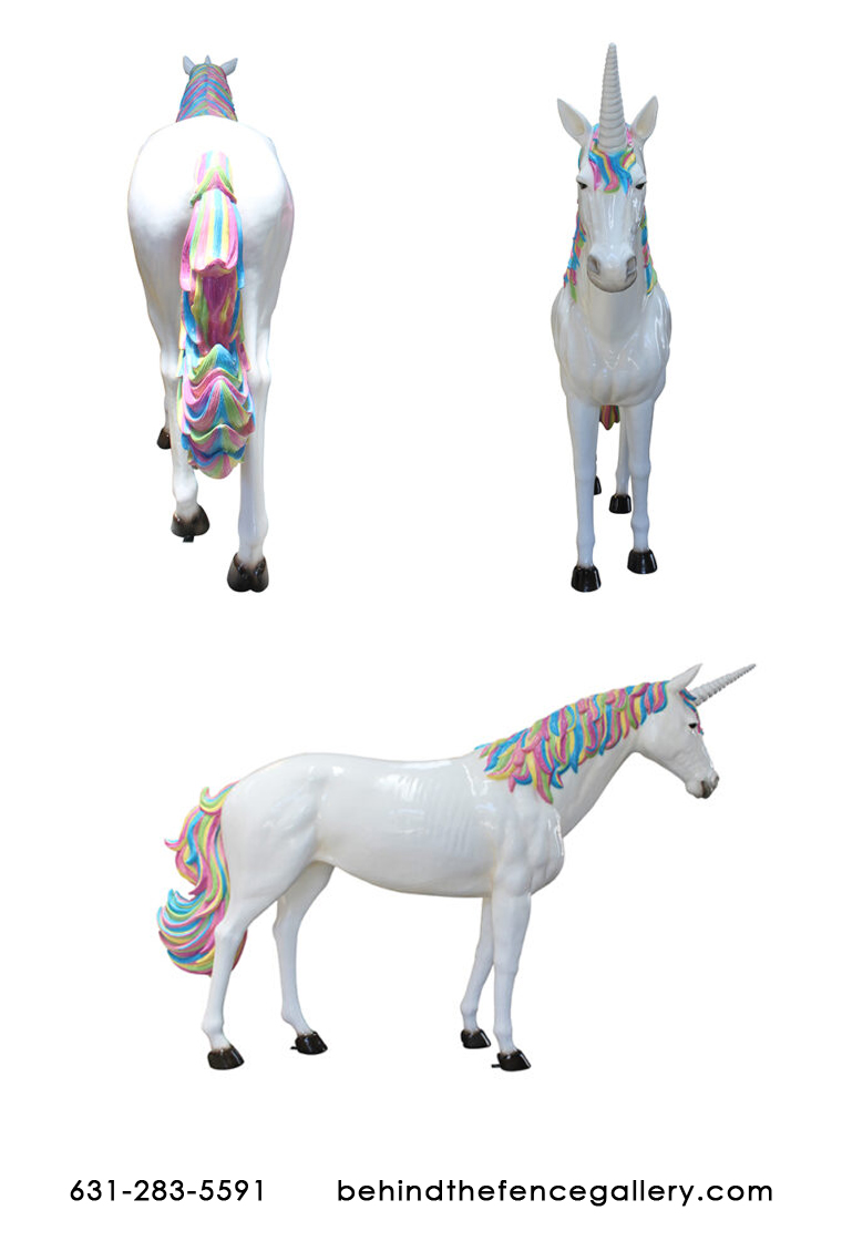 Large Rainbow Unicorn Statue