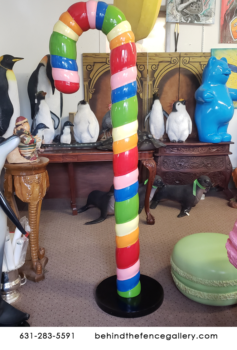 (image for) 6 FT. Tall Rainbow Candy Cane with Base