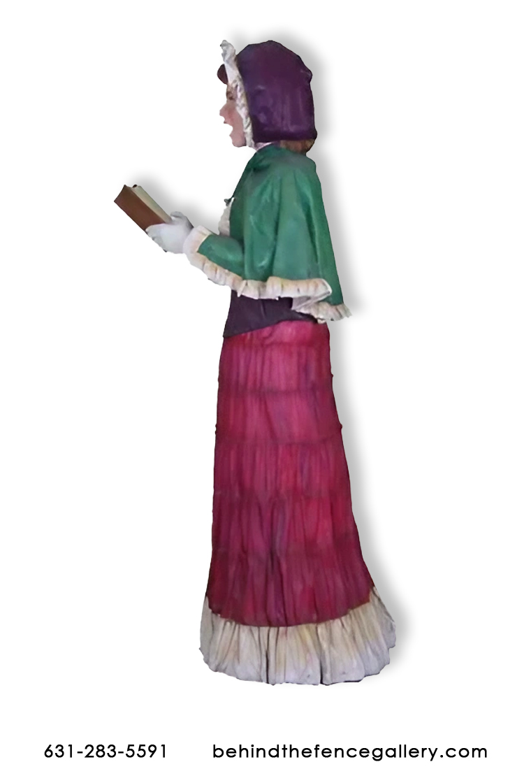 Christmas Caroler Woman Statue