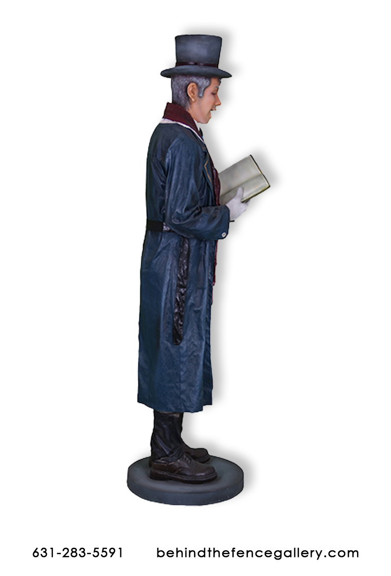 Christmas Caroler Man Statue