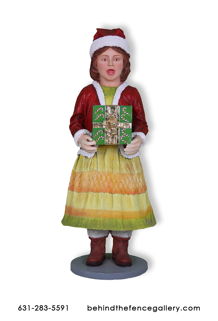 Christmas Caroler Girl Statue