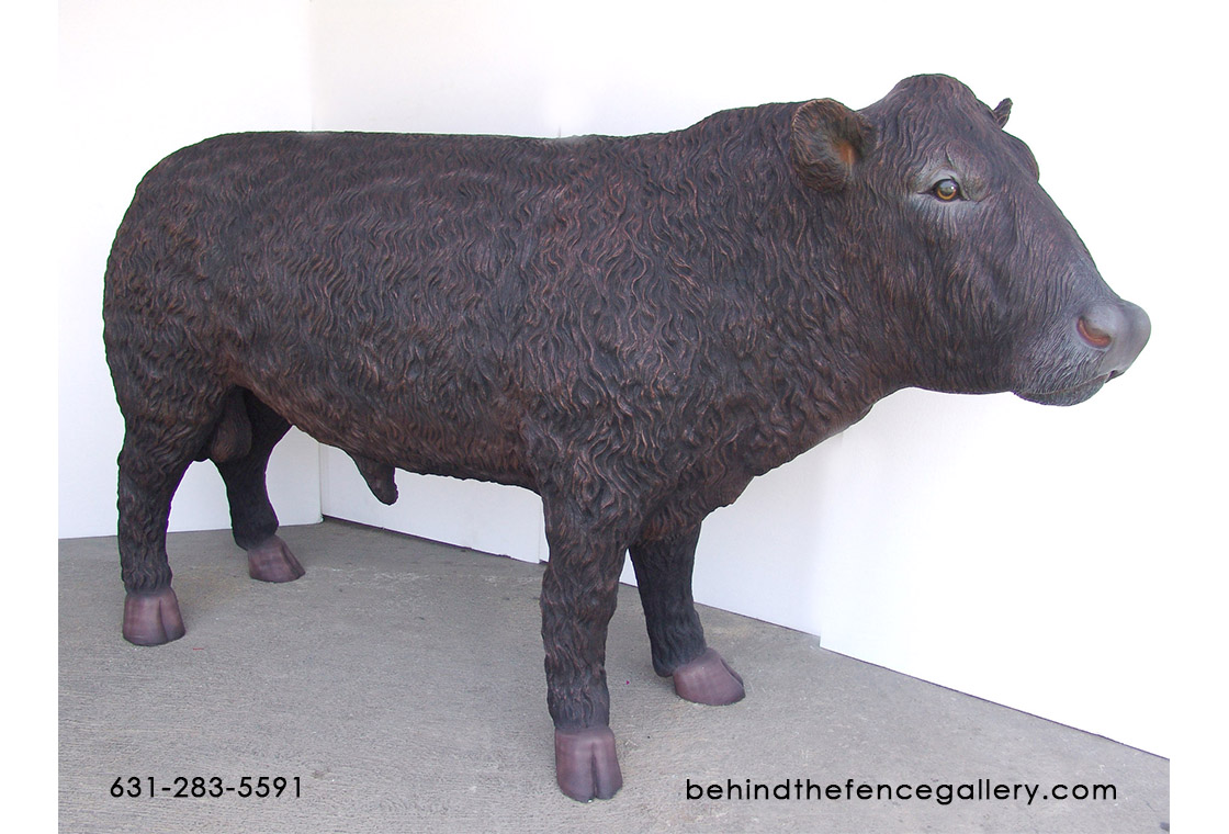 Black Angus Bull Statue