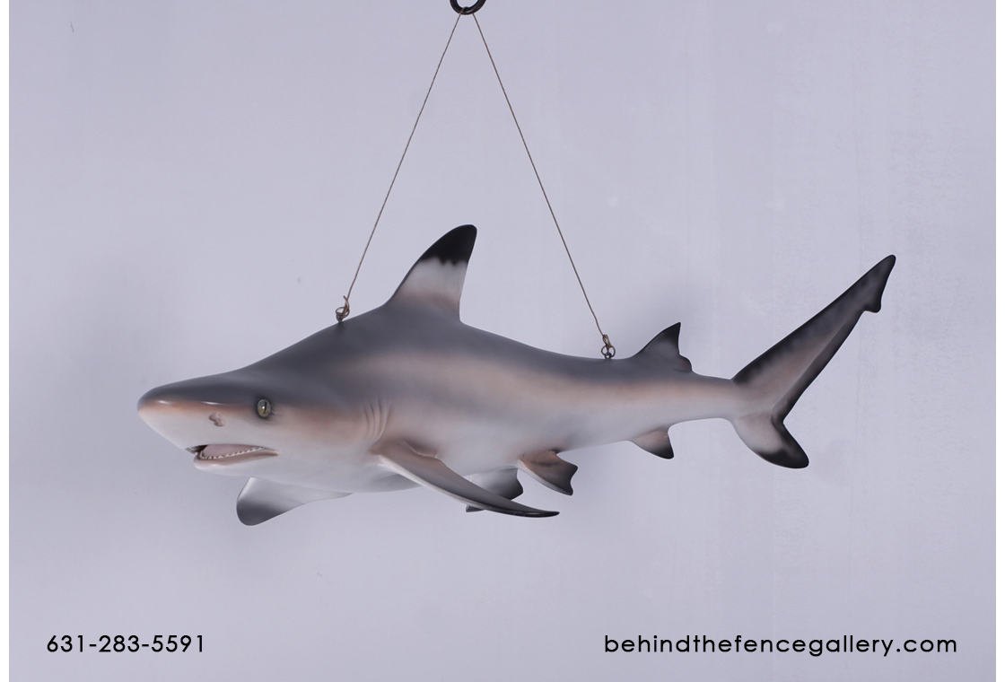 Black Tip Shark Statue Sea Creature Props