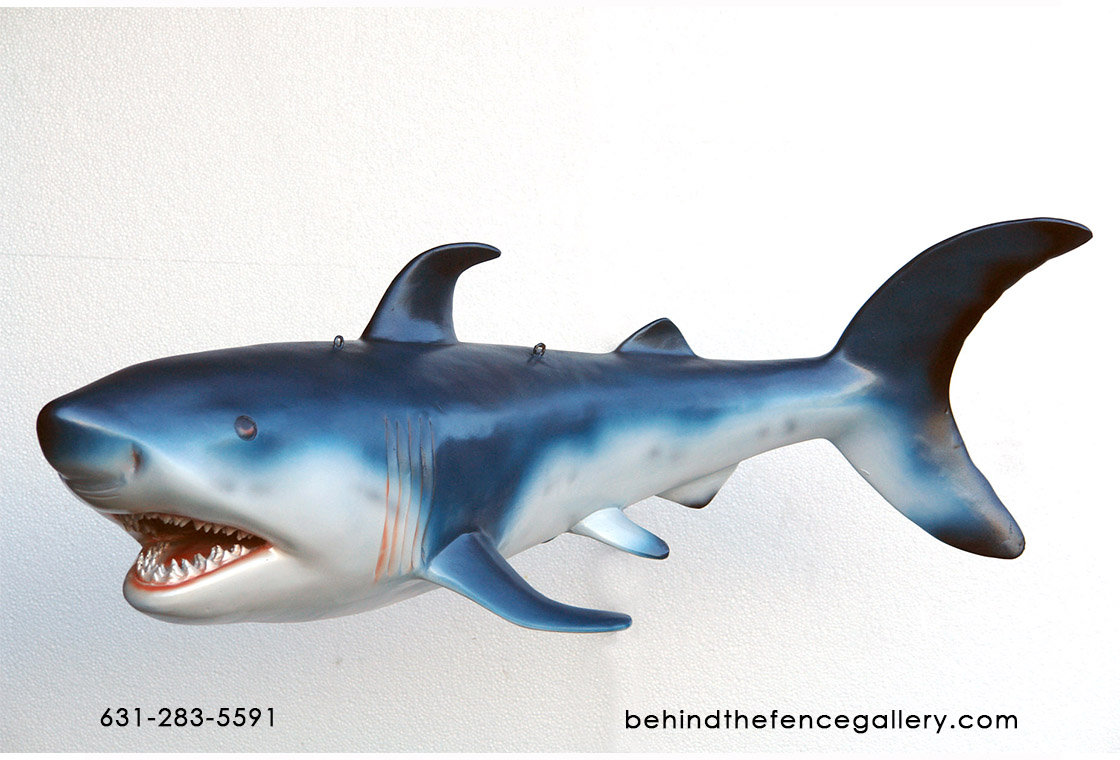 Small Blue Shark Statue