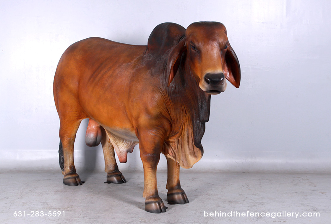 Brown Brahman Bull Statue - Click Image to Close