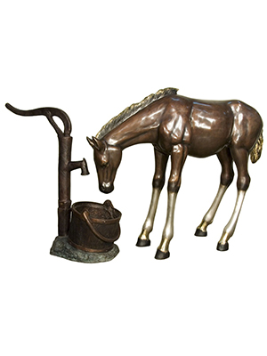 Bronze Baby Colt at the Water Pump (2 piece set)