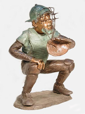 Bronze Kid Baseball Catcher