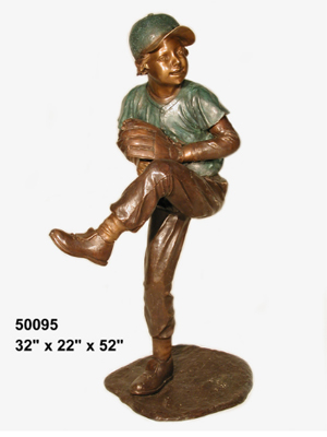 Bronze Baseball Pitcher