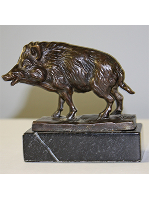 Bronze Boar on Marble Base