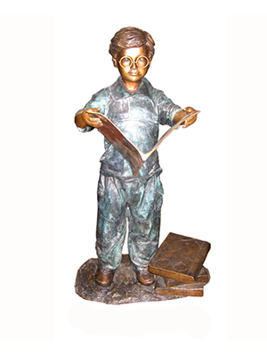 Bronze Boy Reading a Book