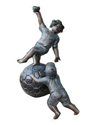 Bronze Two Boys on the Ball