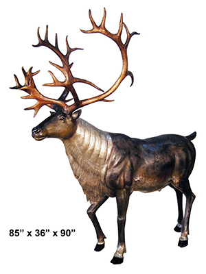 Bronze Caribou Statue