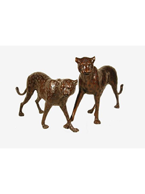 Bronze Cheetah Head Up/Down (Pair)