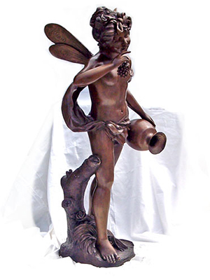 Bronze Cherub with Pot