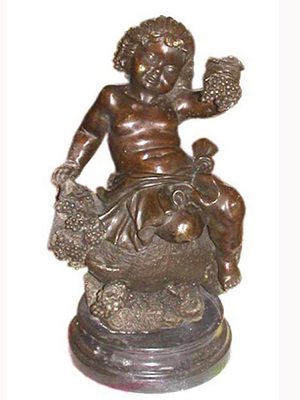 Bronze Cherub with Grapes