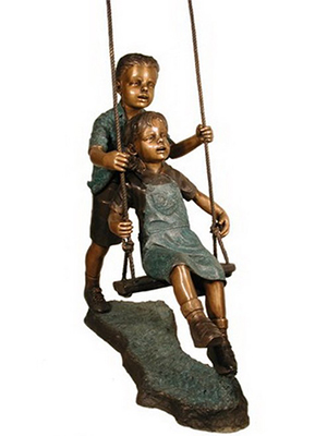 Bronze Children Swinging