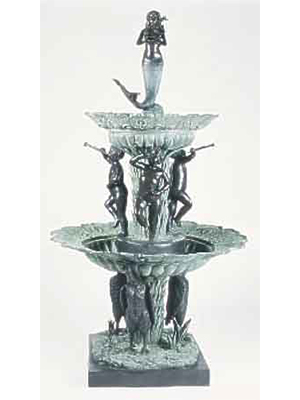 Bronze Classic Fountain with Mermaid on a Top