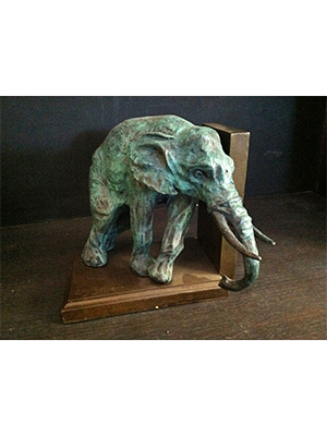 Bronze Elephant Book End