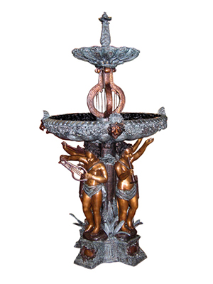 Bronze Fountain with four Cherubs