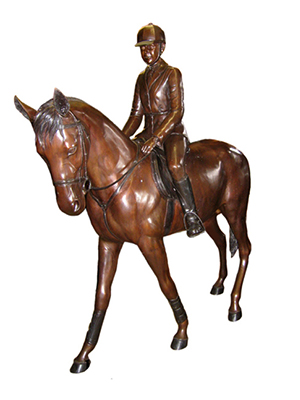 Bronze Young Girl riding a Pony