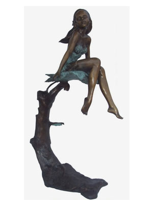 Bronze Girl on Maple Leaf