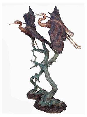 Bronze Herons Statue