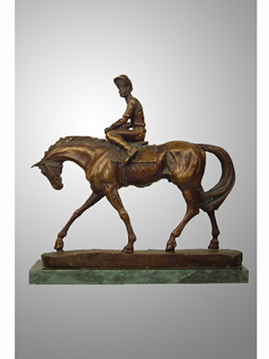 Bronze Jockey on Horse