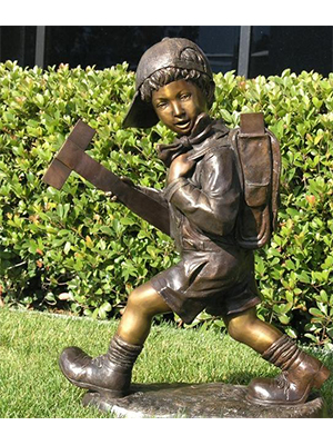 Bronze Kid with Backpack