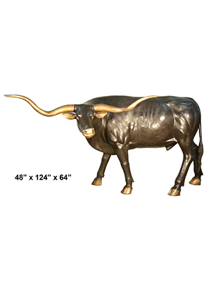 Bronze Longhorn Steer Statue