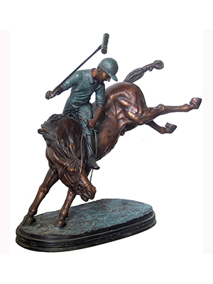 Bronze Polo Player Statue